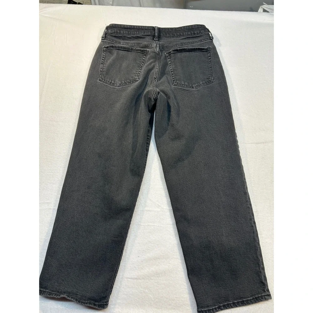 Old Navy OG Loose High-Rise Jeans Womens 12 Short Washed Black Wide Leg Denim